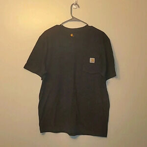 Carharrt Men's medium dark gray short sleeve tee shirt w/chest pocket LOT E 28